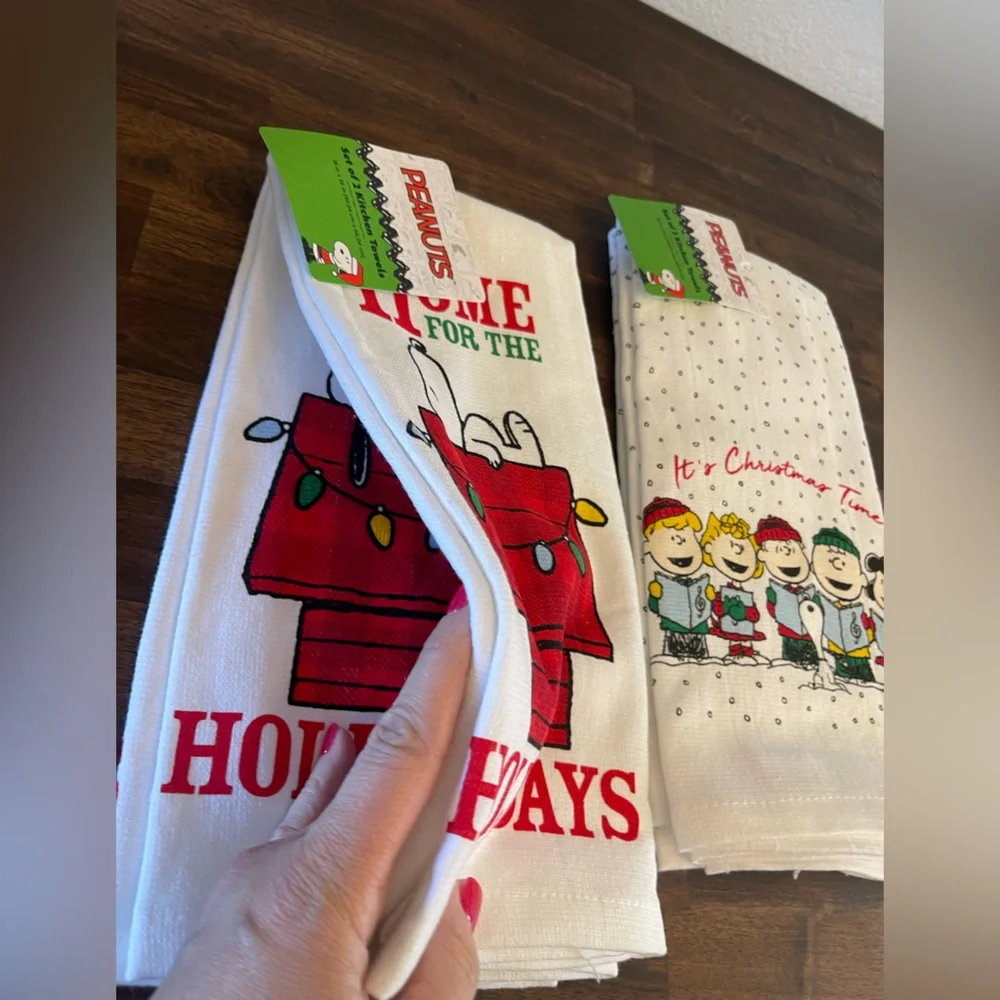 PEANUTS 4 Christmas‎ kitchen hand  towels